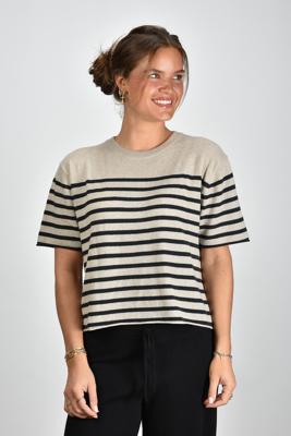 Lisa Yang trui Cila 2024072 sand/ink stripes