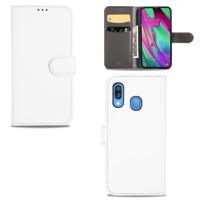 Samsung Galaxy A40 Hoesje Wit met Pasjeshouder Samsung Galaxy A40 Hoesje Wit met Pasjeshouder