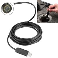 Waterdichte USB-endoscoop Snake buis inspectie Camera met 6 geleid voor delen van OTG functie Android mobiele telefoon lengte: 5m Lens Diameter: 7mm