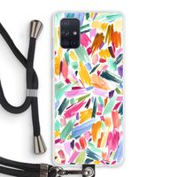 Watercolor Brushstrokes: Samsung Galaxy A71 Transparant Hoesje met koord