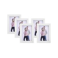 Fotolijstset met glaspaneel, set van 5, Wit