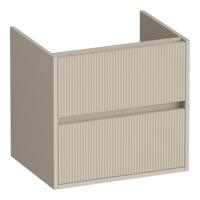 Brauer Adore Wavy - Onderkast - 60 cm - met 2 Softclose Lades Greeploos en 1 Sifon Uitsparing - Mat Beige