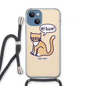 Miauw: iPhone 13 mini Transparant Hoesje met koord