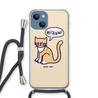 Miauw: iPhone 13 mini Transparant Hoesje met koord