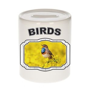 Dieren blauwborst vogel spaarpot - birds/ vogels spaarpotten kinderen 9 cm