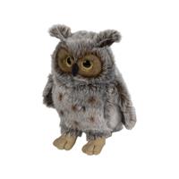 Nature Planet Pluche Oehoe uil - knuffeldier - 22 cm - vogels/uilen knuffels