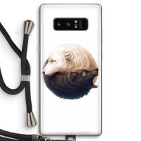 Yin Yang Wolves: Samsung Galaxy Note 8 Transparant Hoesje met koord