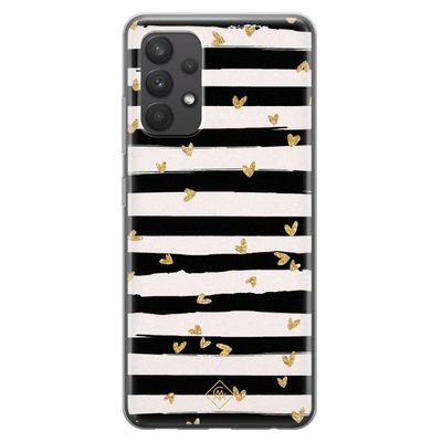 Samsung Galaxy A32 4G siliconen telefoonhoesje - Hart streepjes