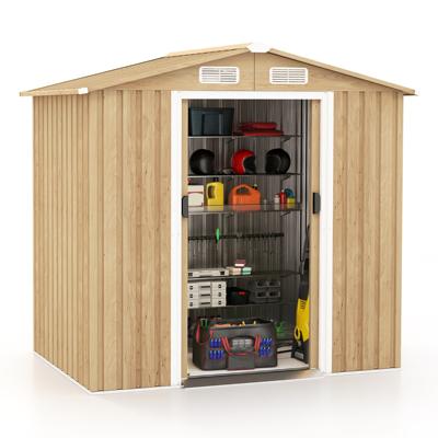 Apparatenhuis Metaal Tuinschuur Afsluitbaar Tuinhuis met 4 Luchtopeningen 196 x 142 x 186 cm