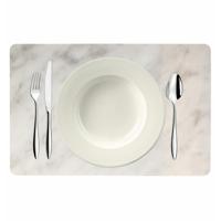 Bellatio design Placemat - 6 stuks - marmer look - grijs - 43x28cm