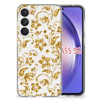 Samsung Galaxy A55 | TPU Case | Gouden Bloemen