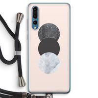 Marmeren cirkels: Huawei P20 Pro Transparant Hoesje met koord