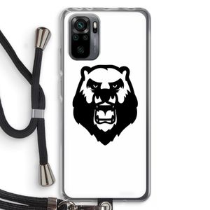 Angry Bear (white): Xiaomi Redmi Note 10 Pro Transparant Hoesje met koord