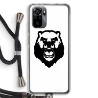 Angry Bear (white): Xiaomi Redmi Note 10 Pro Transparant Hoesje met koord