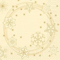 Duni Servetten Star Shine Cream 24x24cm