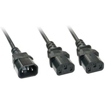 Lindy 30039 2m 2 x C13-aansluiting Zwart electriciteitssnoer