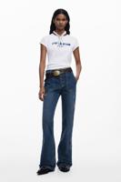 Geborduurde flare jeans - BLUE - 36 - thumbnail