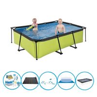 EXIT Zwembad Lime - Frame Pool 220x150x60 cm - Inclusief bijbehorende accessoires