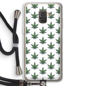 Weed: Samsung Galaxy A8 (2018) Transparant Hoesje met koord