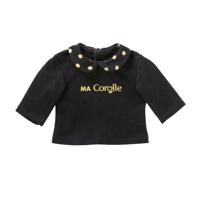 Corolle zwart en goud t-shirt voor poppen, 36cm