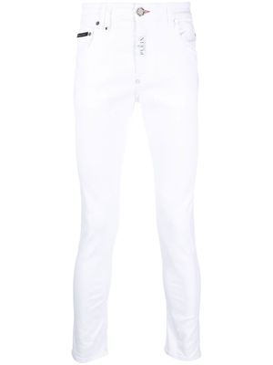 Philipp Plein jean skinny à taille mi-haute - Blanc