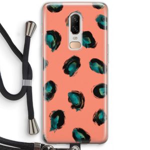 Pink Cheetah: OnePlus 6 Transparant Hoesje met koord