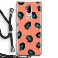 Pink Cheetah: OnePlus 6 Transparant Hoesje met koord