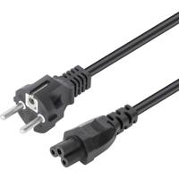 Manhattan Stroom Aansluitkabel [1x Apparaatbus C5 - 1x Randaarde stekker] 1 m Zwart