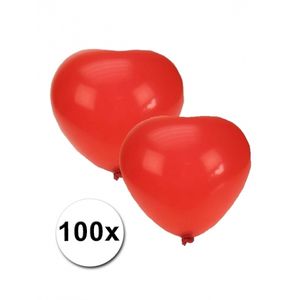 Hartjes ballonnen rood 100 stuks