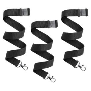 Keycord/lanyard koord - 50x - zwart - met sleutelhanger - 50 cm