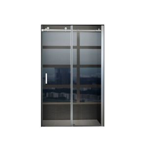 Schuifdeur Tweedelig BWS Hayes 120x200 cm Helder Glas Aluminium Profiel Chroom