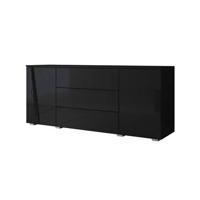 Meubella Dressoir Pure - Zwart - 150 cm - thumbnail