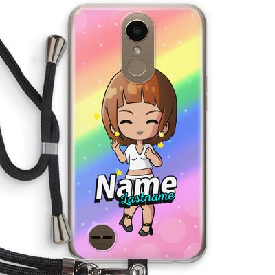 Chibi Maker vrouw: LG K10 (2017) Transparant Hoesje met koord