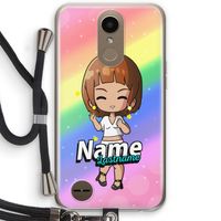 Chibi Maker vrouw: LG K10 (2017) Transparant Hoesje met koord