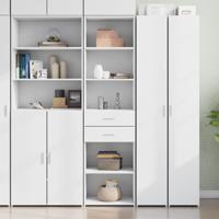 Hoge kast 50x42,5x185 cm bewerkt hout wit