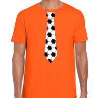 Oranje t-shirt voetbal stropdas Holland / Nederland supporter voor heren tijdens EK/ WK - thumbnail