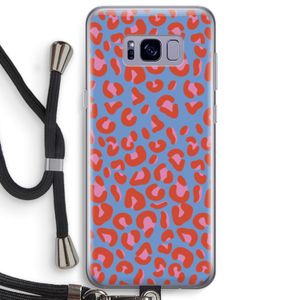 Leopard blue: Samsung Galaxy S8 Plus Transparant Hoesje met koord