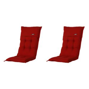 Madison - Tuinkussens Hoge Rug Rib Red - 123x50 - Rood - 2 Stuks