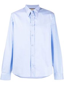 Gucci chemise en coton à manches longues - Bleu