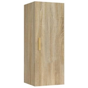 vidaXL Wandkast 34,5x34x90 cm bewerkt hout sonoma eikenkleurig