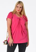 Yoek Shirt wide drape neck | Roze | Maat XL