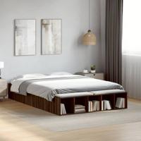 Bedframe bewerkt hout bruin eikenkleur 120x190 cm