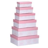 Set van 6x stuks pastel roze cadeaudoosjes 16,5-28,5 cm rechthoekig Set van 6x stuks pastel roze cadeaudoosjes 16,5-28,5 cm rechthoekig
