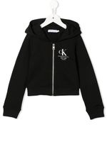 Calvin Klein Kids hoodie en coton à logo imprimé - Noir - thumbnail