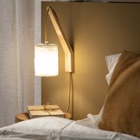 Wandlamp slaapkamer hout 'Kanzi' lamp E27 fitting modern