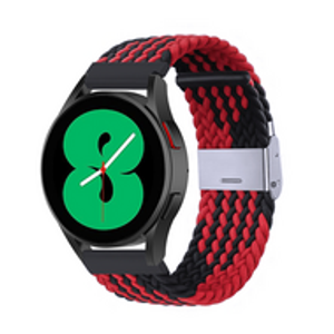 Braided nylon bandje - Rood / zwart - Samsung Galaxy Watch 3 - 45mm