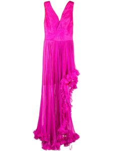 Iris Serban robe volantée à col v - Rose