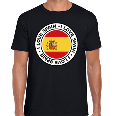 Verkleed T-shirt voor heren - I love Spanje - zwart - voetbal supporter - themafeest