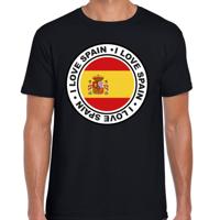 Verkleed T-shirt voor heren - I love Spanje - zwart - voetbal supporter - themafeest