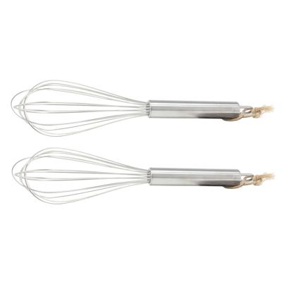 Keukengerei garde - 2x - klopper - rvs - 24 cm - keukengereedschap - gardes - zware kwaliteit